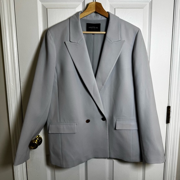 Lafayette 148 New York Jackets & Blazers - Lafayette 148 New York Gray Blazer Sz 12 Double Button Career Jacket Workwear